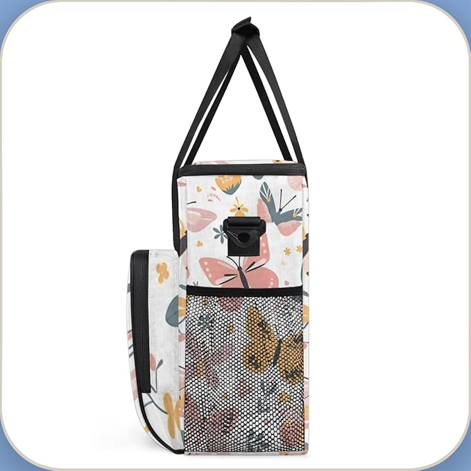 Dreamy Butterfly Coffee Maker Carrying Bag Artistic Butterfly Travel Storage Bag Compatible with K-Mini or K-Mini Plus Single Serve Coffee Brewer Carrying Case with Multiple Pockets &amp Shoulder S