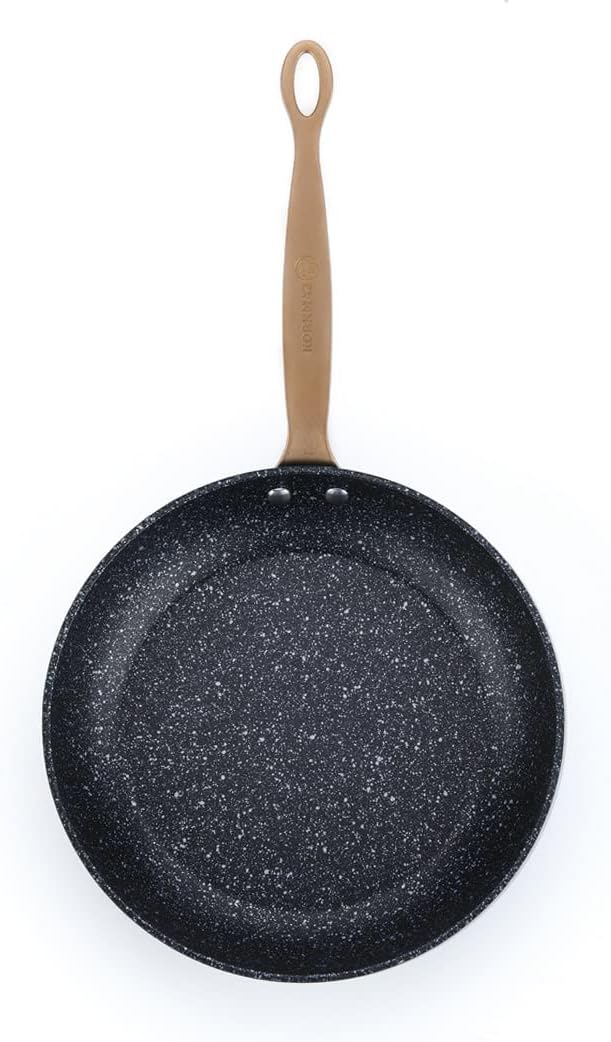 Korkmaz Vintage Cookware Set | 5 Pcs Nonstick Pot Set with Lid | Mixed Granite Casserole Set with Bronze Stay Cool Stainless Steel Handles | Cooking Set with Frying Pan | Oven Dishwasher Safe | Green