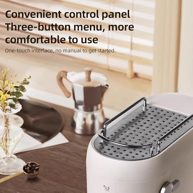 Electric Coffee Machine with Automatic Milk Frothing System 1400W 20Bar Mini Coffee Maker with Portafilter Single and Double Serve Filter Basket Smart Brew for Latte Espresso Cappuccino