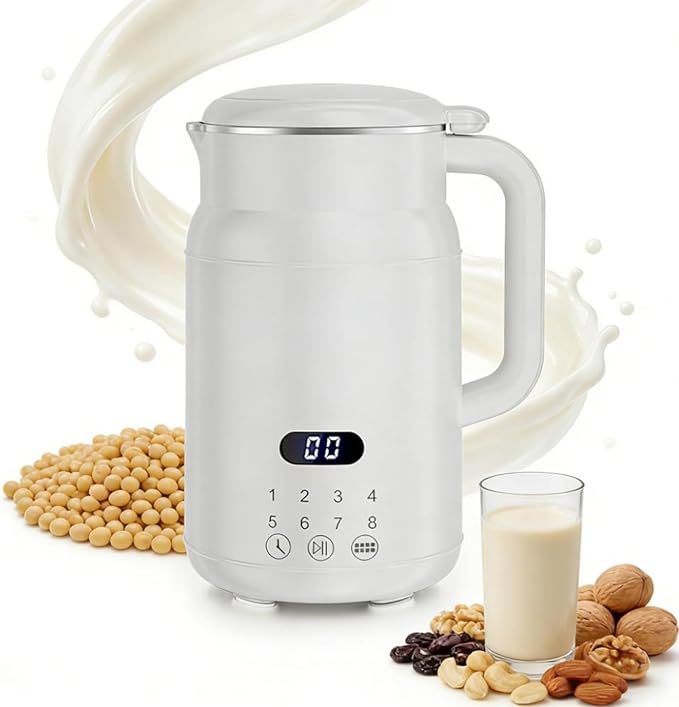 27oz 8-in-1 Nut Milk Maker Machine &amp Soy Milk Machine with No Soak 24H Delay Start Self-Clean Keep Warm Boil Water &amp Juice Functions 10 Blades for Home Kitchen