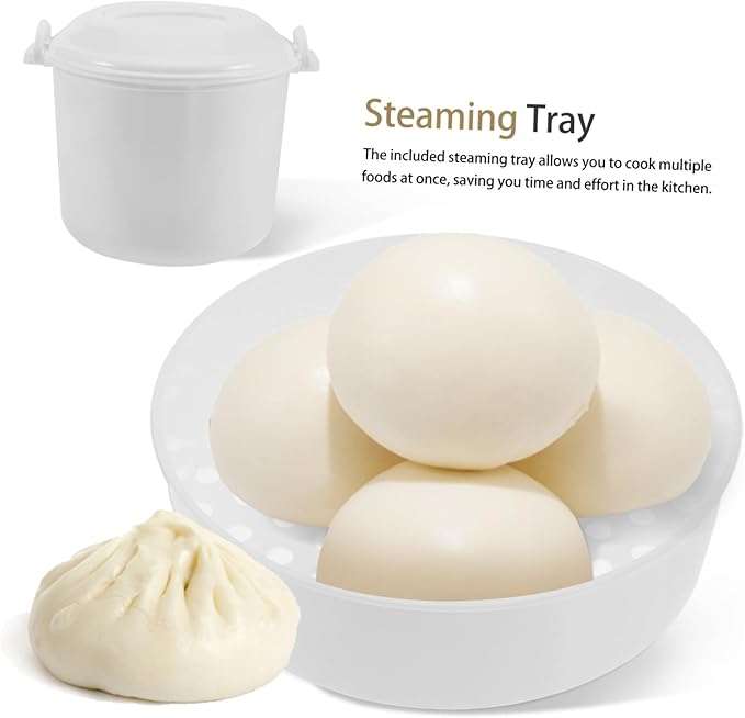 Microwave Rice Cooker with Lid Portable Multifunctional Steamer Tray Plastic Container for Healthy Cooking and Convenient Meal Prep at Home