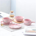 Dinnerware Sets Dish SetCeramic Plate Set5-Piece Porcelain Japanese Tableware Set with Handle Bowl PlateService for 1Great for Friends and Home