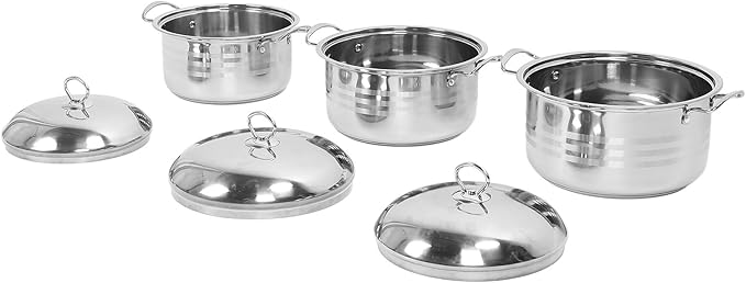 3 Piece Stainless Steel Cookware Set Even Heat Distribution Non Stick Soup Pot with Lid Saucepan for Home Kitchen Restaurant Sauce Pan Kitchen Cookware Sets Cooking Pot