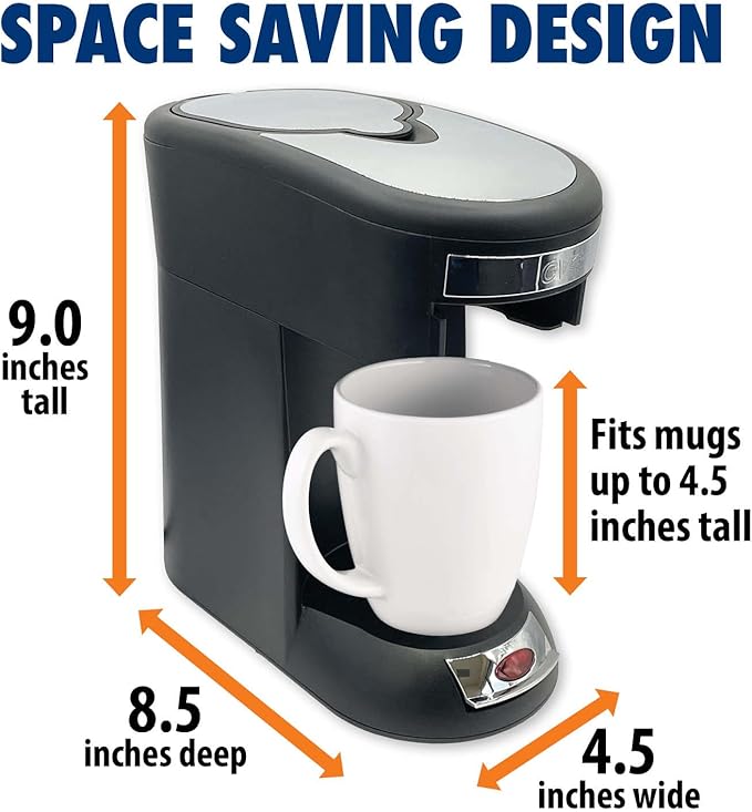 Café Valet Single Serve Coffee Maker Brews 10 Ounces of Coffee or Hot Water Compatible with Café Valet Coffee Packs