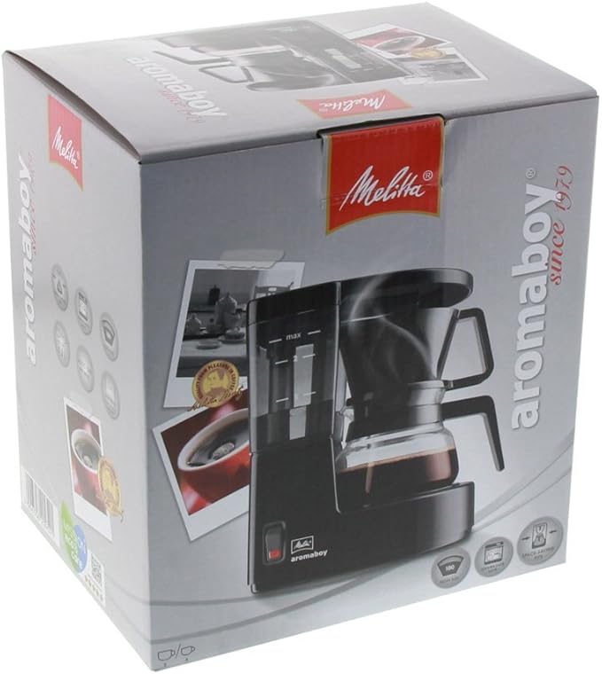 Melitta 1015 Aromaboy Filter Coffee Machine 2 Cups Glass Pot Automatic Switch-Off black by Melitta
