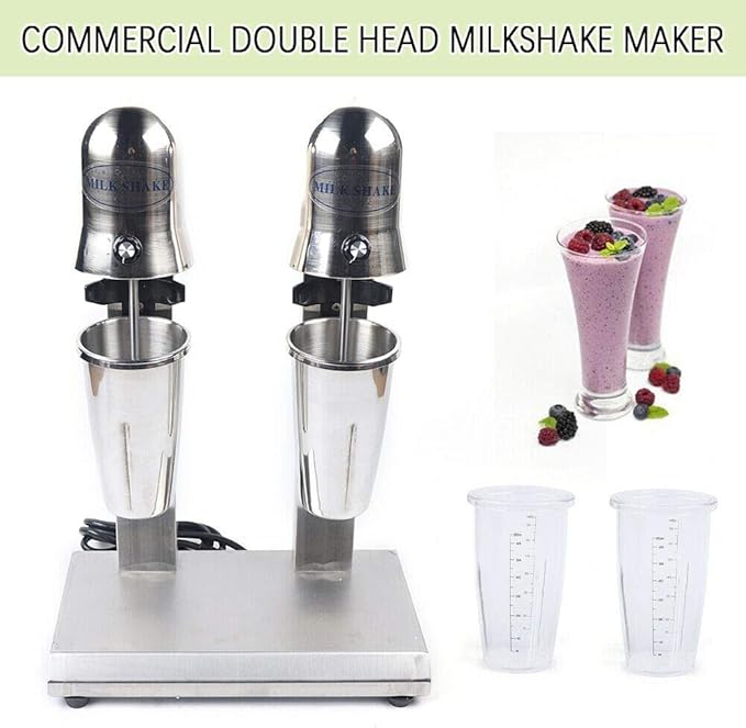 Commercial Electric Milk Shaking Machine Milkshaker Blender Stainless Steel Drink Mixer 1/2/3 Heads 110V (2 Heads)