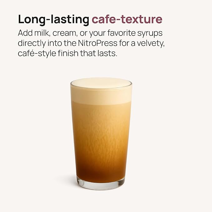 NitroPress Pro Electric Nitro Cold Brew Coffee &amp Cocktail Maker Machine Air-Powered Nitro Coffee Maker &amp Nitrogen Infuser Coffee Matcha Cocktails &amp Drinks Stainless Steel Home Bar Bevera