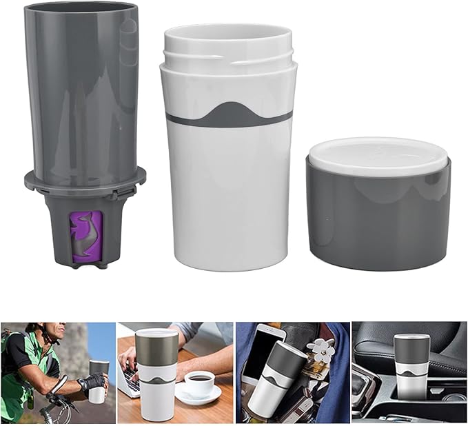 Fydun 450ml Portable Travel Coffee Maker Machine for Capsules Drip Coffee Machine for Home Use (Grey White)