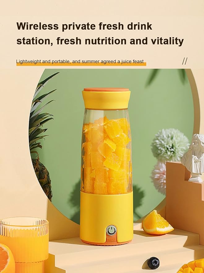 Portable Blender Personal Blender for Shakes Personal Size Blenders with USB Rechargeable Mini Fruit Juice Mixer Mini Juicer Smoothie Blender Bottles Travel 300ML