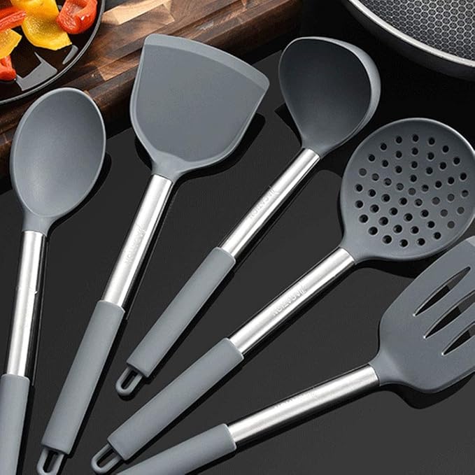 Hot Cookware 6 Piece Heat Resistant Scratch Resistant Silicone Cookware Set Silicone Shovel Spoon Set Combination