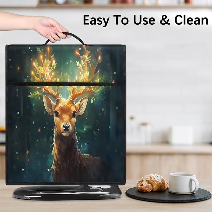 cfpolar Kitchen Aid Mixer Cover Compatible with 6-8 Quarts Animals Deer Christmas Stand Mixer Cover Kitchen Aid Mixers Accessories Appliance Organizer Bag Dust Covers with Zipper Pocket