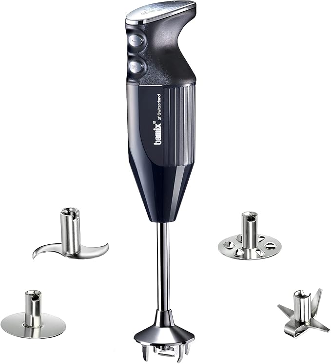 bamix® of Switzerland M200 MAXX 2-Speed Stick Blender/Immersion Blender Black – Multipurpose Blade Beater Whisk Meat Mincer