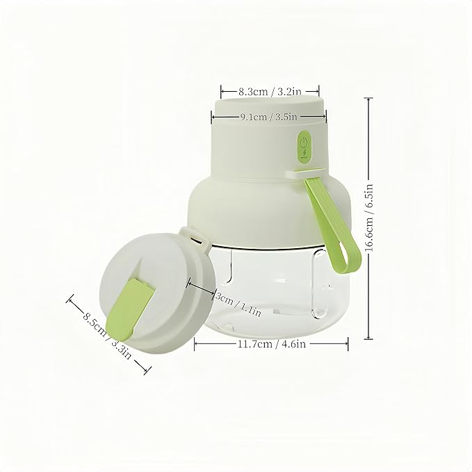Personal Blender for Smoothies - 40w Mixer Blender with 850ml Capacity 12-Leaf Stainless Steel Blade Dual Lids Type-C Charging and Auto-Cleaning green