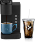 K-Iced Essentials Coffee Maker Single-Serve KCup Pod Brewer with Removable Reservoir and Auto-Off Energy Efficient Includes K Iced Tumbler Compact Black