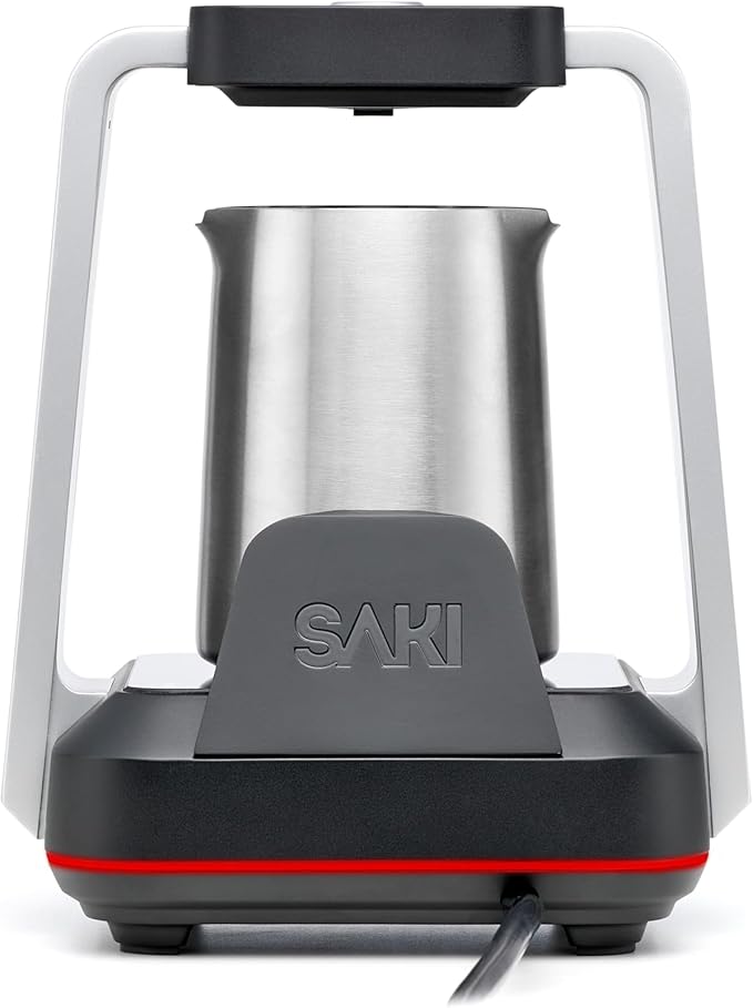 SAKI Turkish Coffee Maker Electric with Open Form Design SandBrew Technology Peak Foam Detection 100% Plastic-Free Stainless Steel Dishwasher Safe 1-5 Cup 120V - Black