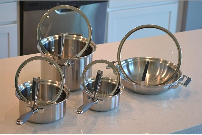 8-piece Luxury Collection Cookware Set with 1.5-qt Sauce Pan 3-qt Sauce Pan 8-qt Stock Pot and 12-in Dual Handle Casserole
