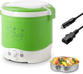 OSBA Mini Rice Cooker 1L Travel Rice Cooker Small 12V For Car Cooking For Soup Porridge and Rice Cooking Heating and Keeping Warm Function(Green)