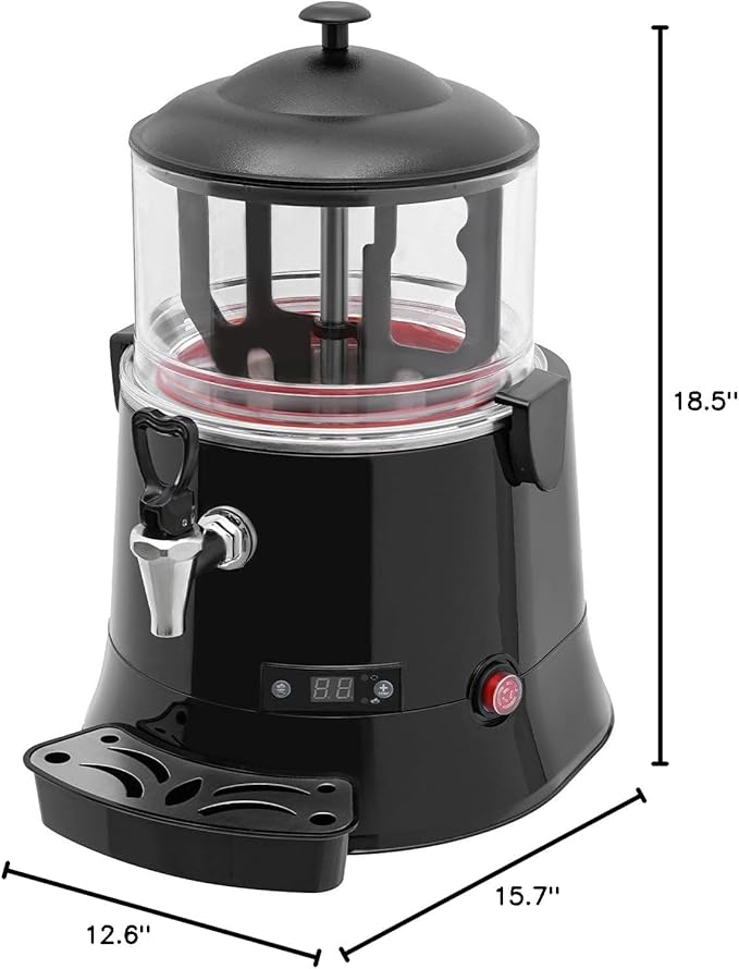 Stainless Steel Hot Chocolate Machine 5L Commercial Hot Chocolate Machine Maker Black Color