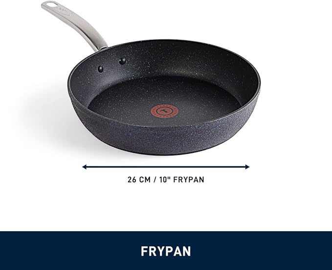 T-FAL StoneShield 10/ 26cm Frypan Non-Stick Anti-Warp Rock Texture Dishwasher &amp Oven Safe Easy to Clean