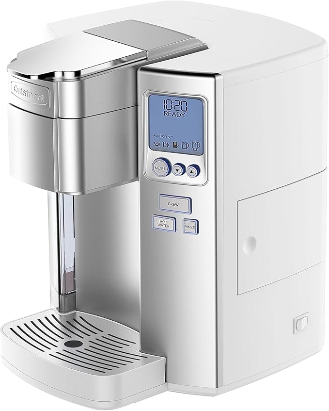 Cuisinart Coffee Maker Single Serve 72-Ounce Reservoir Coffee Machine Programmable Brewing &amp Hot Water Dispenser Stainless Steel White