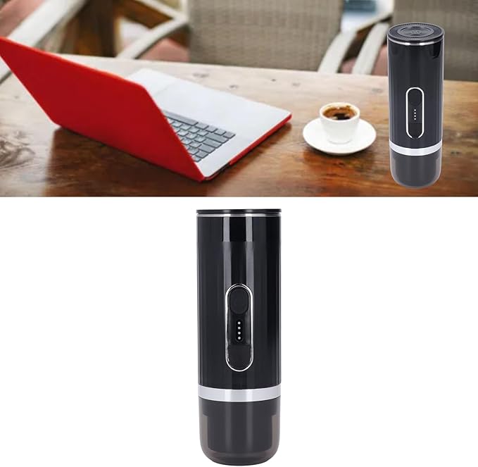 Portable Coffee Machine Cordless Self Heating Travel Coffee Maker Fast Brewing for Camping Hiking Outdoor Enthusiasts ABS Material 7500mAH Battery
