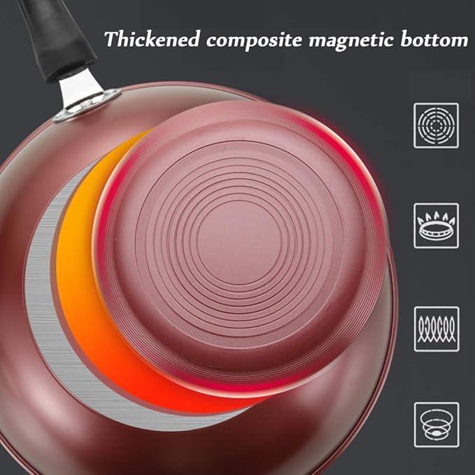 Cooking Pot Pots and PansDie-Cast Aluminum Non Stick Cookware SetsTower Multifunctional Cooking Frying Pan Pots with Glass Lid and Bakelite Handles3Pcs