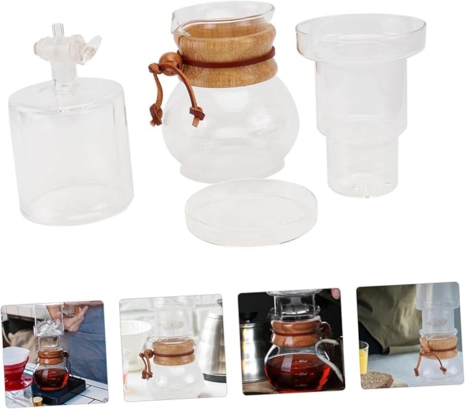 1Set Glass Cold Brew Coffee Pot Drip Coffee Maker Easy to Clean Portable and Lightweight Design Craftsmanship