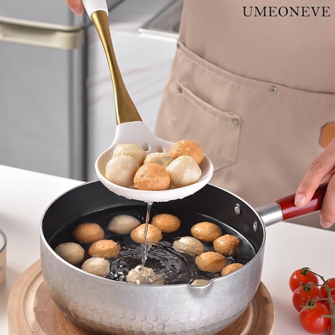 White And Gold Silicone Cookware Set 9-Piece Universal Kitchen Utensilsgold with white kitchen utensilsSilicone Spatula Cooking Spoons for Nonstick Cookware Golden Stainless steel Handle