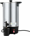 Coffee Urn 60 Cup 9L Stainless Steel Hot Beverage Dispenser Quick Brew Coffee Maker for Catering Parties Church Office Dripless Spigot