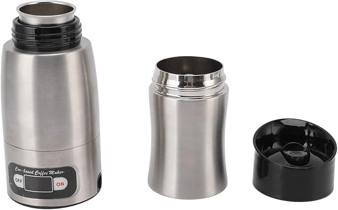 Luqeeg Portable Coffee Maker Electric Espresso Machine Mini Electric Coffee Machine for Car Electric Espresso Maker for Capsule with 12V 24V Cigarette Lighter Stainless Steel Travel Cup