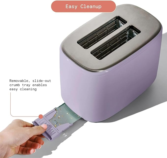 Smart Kitchen Toaster with Touch Interface and Preset Modes Advanced Two-Slice Toaster with Wide Slots and 7 Browning Levels (Lavender)
