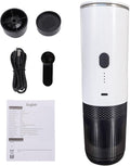 Asixxsix Portable Coffee Maker 2 in 1 Machine 7500mAh Battery 20Bar Pressure Coffee Maker with Ground Capsules Compatibility for Home Travel Camping Office (White)