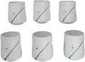Ebros Gift Modern Yukino Hana Snow Flowers Ceramic Dinnerware Serveware Kitchenware Set Oriental Asian Restaurant Supply (Pack Of 6 Reactive Glaze Tea Cups 9oz)