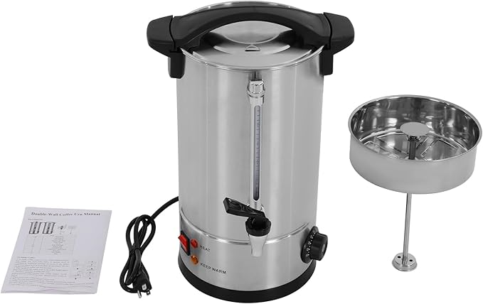 6.6Gal Commercial Coffee Urn110V Large Electric Coffee Percolators w/Indicator Light &amp Practical HandlesElectric Coffee Maker Urn for CateringWeddingParty