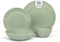 Larder &amp Vine Ceramic Stoneware Dinnerware 16-Piece Set 4 Place Settings (Sage)