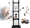 2500ml Large Capacity Cold Brew Tower Cold Brew Drip Tower Japanese Drip Coffee Cold Brew Coffee Dripper Tower Black Wood Straight Frame