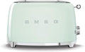 Smeg TSF01PGUK Retro 2 Slice Toaster 6 Browning Levels Extra-Wide Bread Slots Defrost and Reheat Functions Removable Crumb Tray 950 W Pastel Green