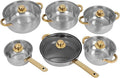 NUOBESTY Stainless Steel Cookware Set with Non-stick Frying Pan and Saucepan for Induction Cooktop Versatile Kitchen Pots and Pans for Boiling Frying and Simmering Stylish Modern Design for