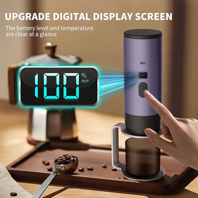 Portable Coffee Maker Espresso Machine Travel Espresso Maker USB-C ChargingHeating Pump Press Coffee Maker Electric Capsule Coffee Machine for RVCar Hiking Camping Office