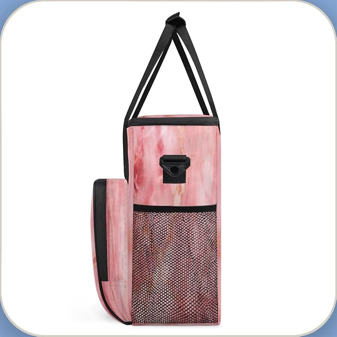 Rose Gold Abstract Marble Coffee Maker Travel Bag for K-Mini or K-Mini Plus Single Serve Coffee Brewer Portable Storage Tote Case for Tarvel