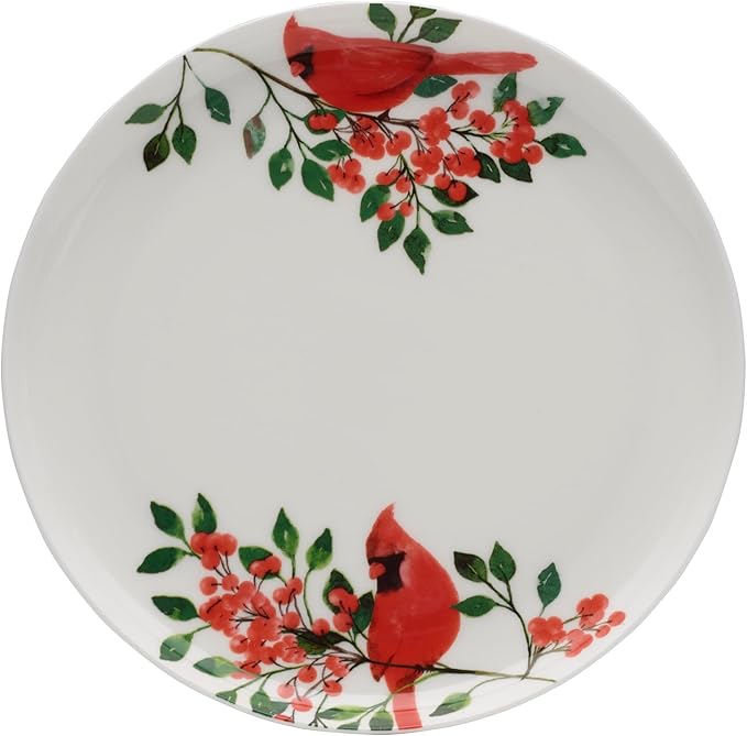 Mikasa Cardinal Leaves Holiday Bone China Lightweight Chip Resistant Dinnerware Set Service for 4