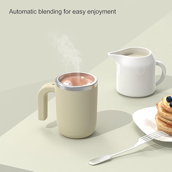 Magnetic Self Stirring Mug 304 Stainless Steel Electric with Wide Mouth for Protein Shakes Coffee Tea Milk