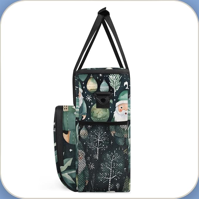 Colorful Santa Claus Coffee Maker Carrying Bag Abstract Santa Claus Travel Storage Bag Compatible with K-Mini or K-Mini Plus Single Serve Coffee Brewer Carrying Case with Pockets &amp Shoulder Stra