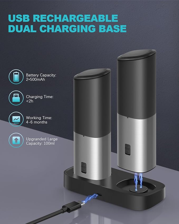 Ultrean 2 Slice Toaster &amp Rechargeable Electric Salt and Pepper Grinder Set