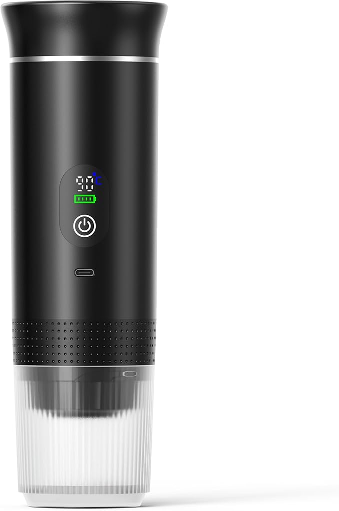 Portable Electric Espresso Machine for Travel 3 In 1 Portable Coffee Maker for Travel 4-6 min Self-Heating Compatible with Ground Coffee &amp Small Capsules for Hiking Camping RV Office
