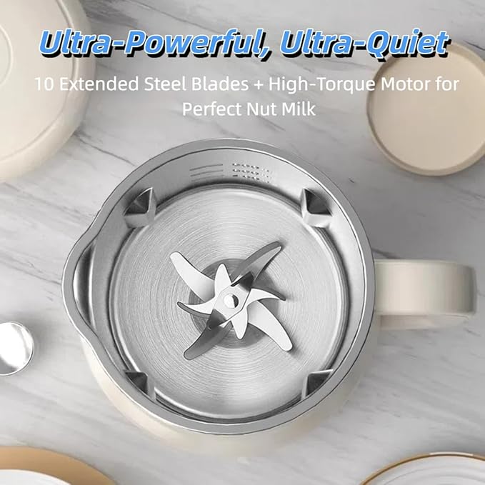 8-in-1 Automatic Nut Milk Maker Blender 40.6oz Homemade Almond Oat Coconut Soy Plant-Based &amp Non-Dairy Milks Soybean Machine with Delay Start Keep Warm Self-Cleaning &amp Boil Water Funct