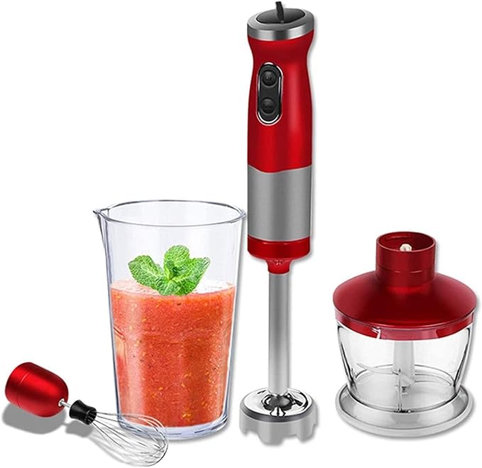 700W Immersion Hand Blender Stainless Steel Stick Blender Includes Mixing Beaker/Whisk Attachment/Milk Frother