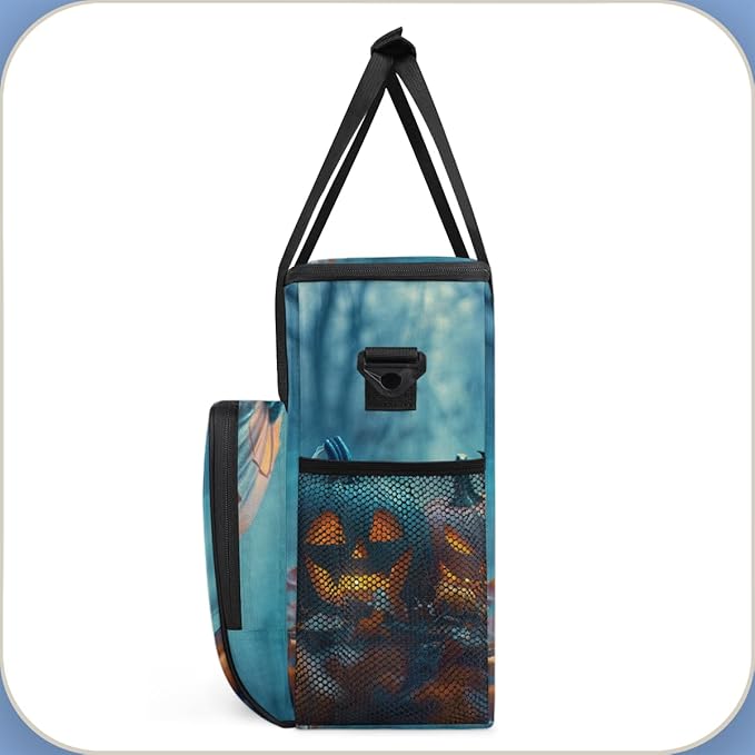 Abstract Pumpkin Coffee Maker Carrying Bag Bright Pumpkin Travel Storage Bag Compatible with K-Mini or K-Mini Plus Single Serve Coffee Brewer Carrying Case with Multiple Pockets &amp Shoulder Strap