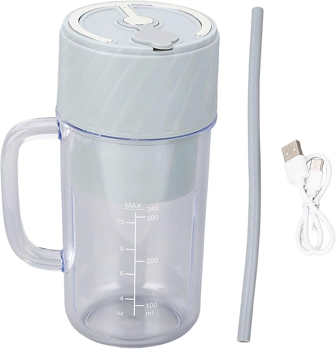 Ymiko Compact Rechargeable Blender with 10 Vane/Wing System for Smoothies Sauces and Protein Shakes Portable USB Juicing Cup for On the Go Use (Green)