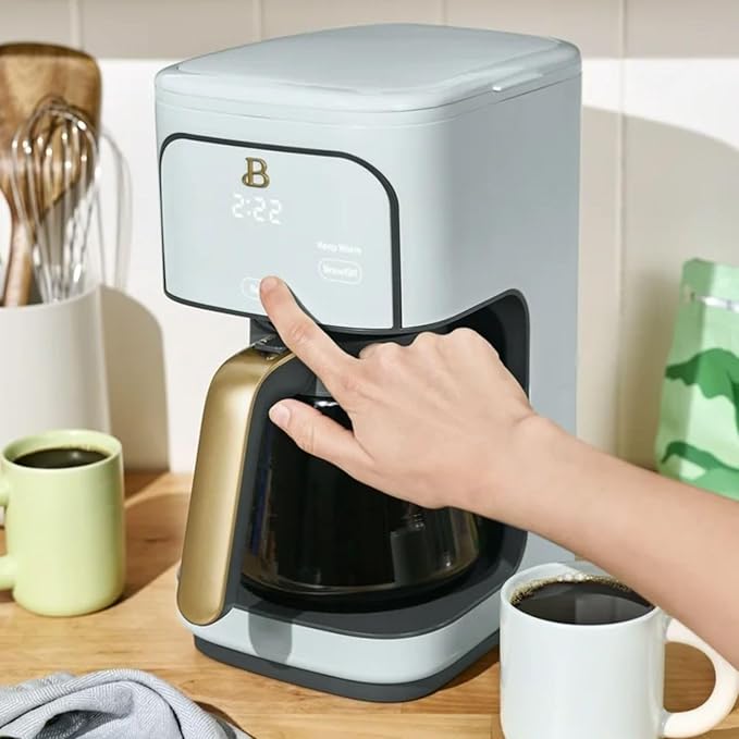 12-Cup Programmable Coffee Maker with 24h Timer &amp Brew Strength Settings Drip Brewer for Rich Flavor (Hydrangea)